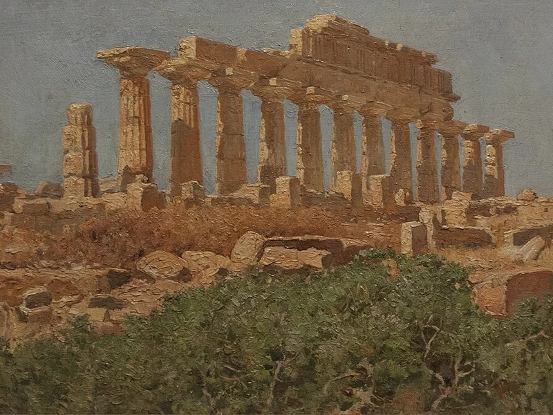 1865-Gennaro Pardo - Le colonne rialzate del tempio C di Selinunte